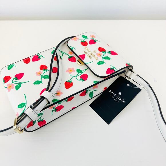 Kate Spade Purse Strawberry Vine North South Phone Crossbody - Picture 7 of 10